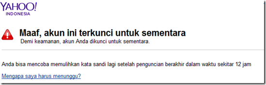 layanan account Yahoo terkunci sementara