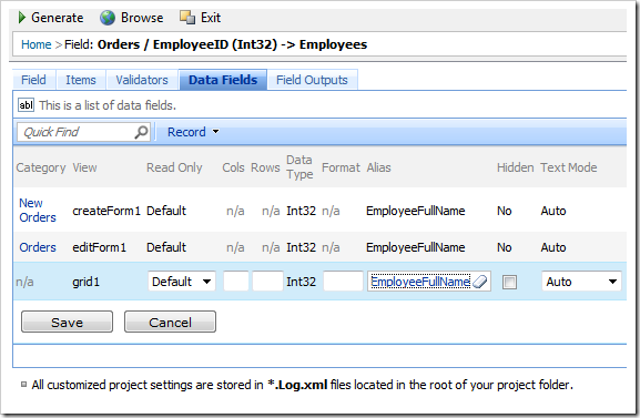 Change Alias to 'EmployeeFullName' for all EmployeeID data fields Change Alias to 'EmployeeFullName' for all EmployeeID data fields