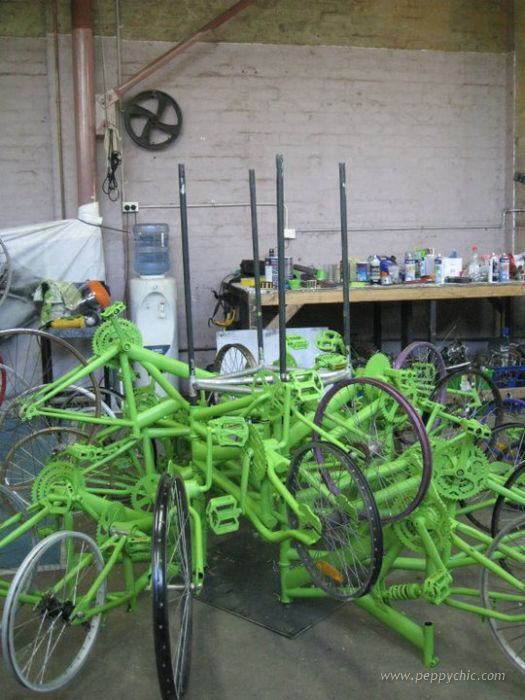 Image Dimension: 525x700 :: Christmas Trees: 23-foot-tall made from 100 old Bicycles in Sydney Christmas Trees: 23-foot-tall made from 100 old Bicycles in Sydney