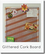 glittered corkboard