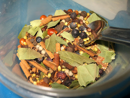 My recipe called for a seasoning mix that Sandy prepared for me with some herbs and spices she had at home.