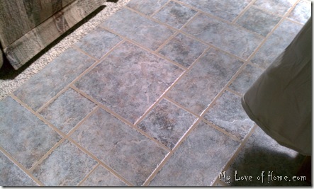 Blue tile floor
