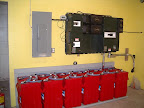Off grid battery bank connected to the Dual Axis Tracker north of Verona.