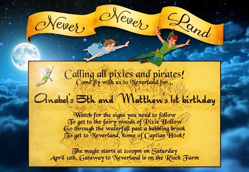 neverland invitation