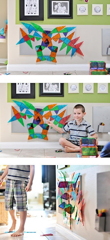 Magna-Tiles on Magent Boards Collage
