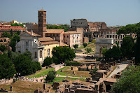 The Roman forum, looking towards the colosseum