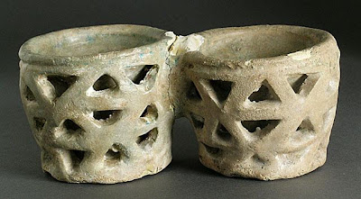 Vessel | Origin: Iraq or Syria | Period: 1000-1250 | Collection: The Madina Collection of Islamic Art, gift of Camilla Chandler Frost (M.2002.1.77) | Type: Ceramic; Vessel, Earthenware, carved and glazed, 3 1/4 x 7 3/8 in. (8.3 x 19 cm)