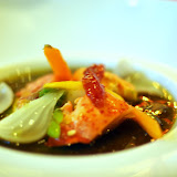 Crémeux de petits pois et homards