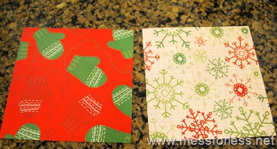 Scrapbook paper, coasters, christmas