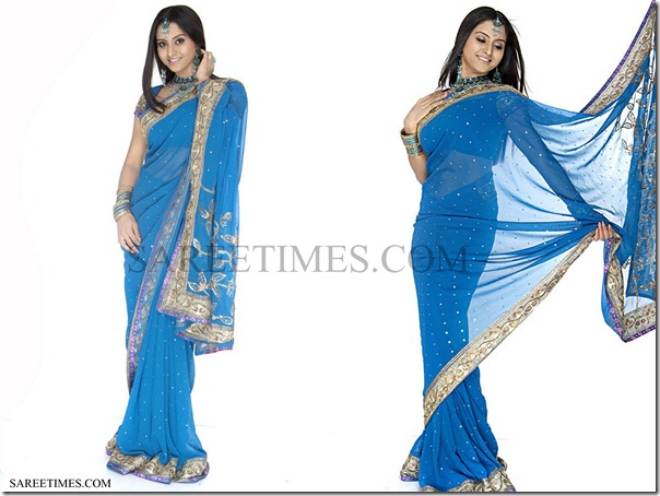 Sunitha_Varma_Blue_Saree