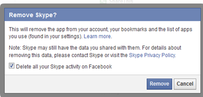 ยกเลิกการเชื่อมต่อ skype กับ facebook