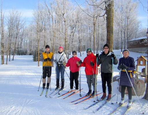 Maplelag guests (February 2nd skiers) ready for a beautiful morning on the trails.