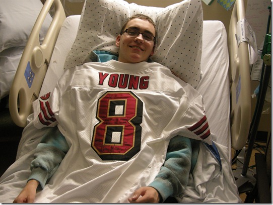 Wes with Steve Young jersey