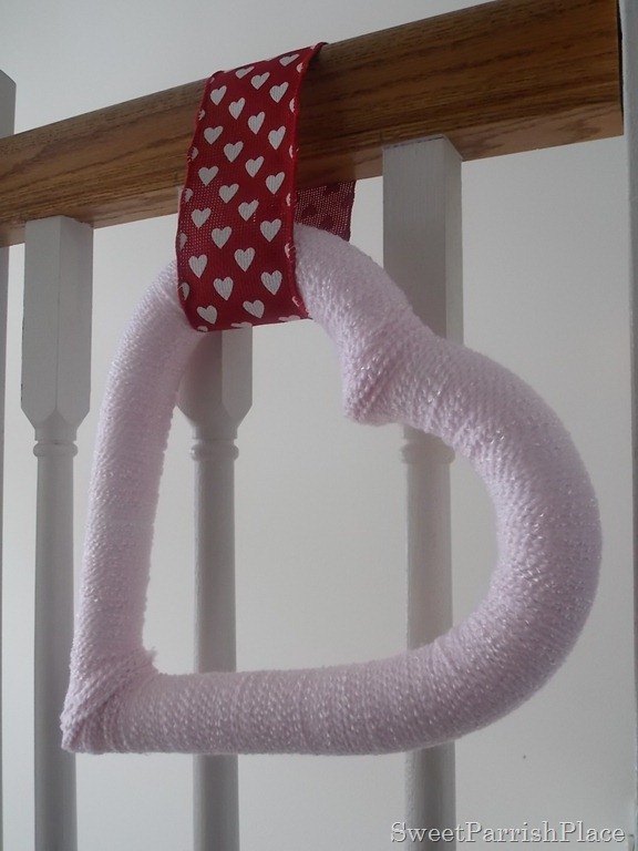 pink yarn heart