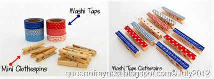Washi Clothespins Collage Washi Clothespins Collage