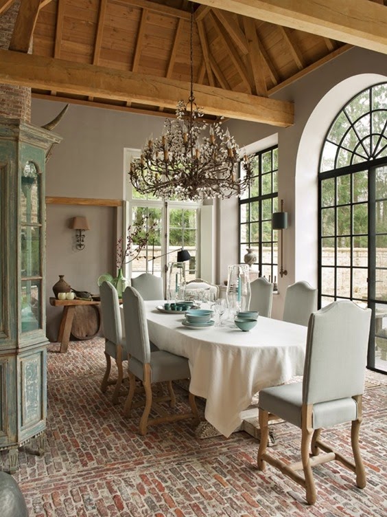 brick floor dining room