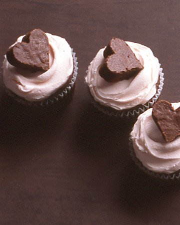 Brownie Heart Cupcakes. (marthastewart.com)