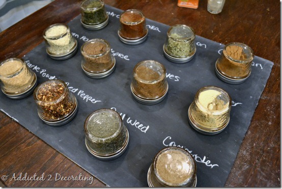 DIY project:  How to make a framed magnetic chalkboard spice rack