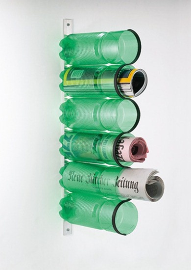 recycled plastic bottles magazine holder by ryter design