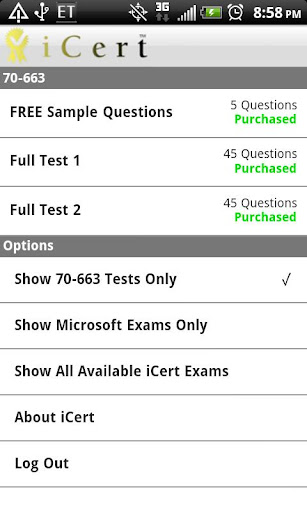 iCert 70-663 Practice Exam