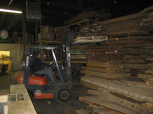 A fork lift is needed to move planks up and down.