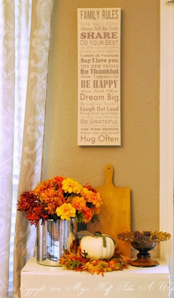 Fall vingette for dining room Fall vingette for dining room