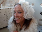 Melissa shows off a piece from the latest bridal collection.