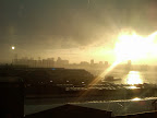 A surreal New Jersey skyline as the rain died down and we finished for the day.