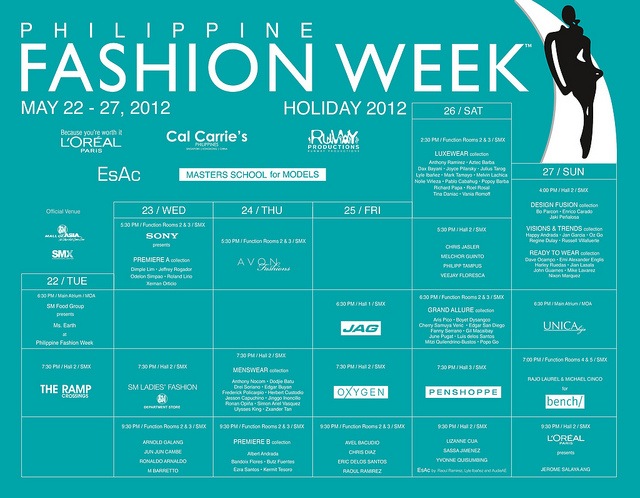 Phil Fashion Week Holiday 2012 sched