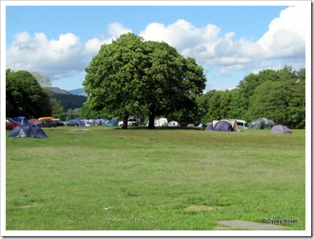 Camping grounds at Coniston Hall, Lake Coniston.