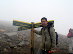 Finally, we made it to the top in 80km/h strong wind.