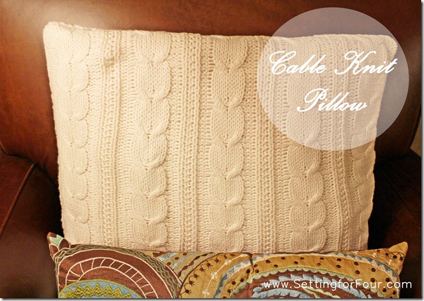 Cable Knit Pillow from Setting for Four #knit #pillow #winter #decor #PotteryBarn #white