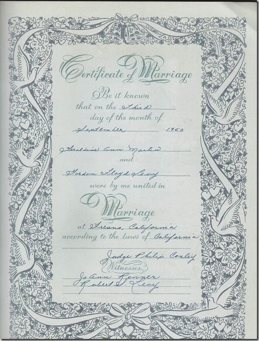 Certificate of Marriage