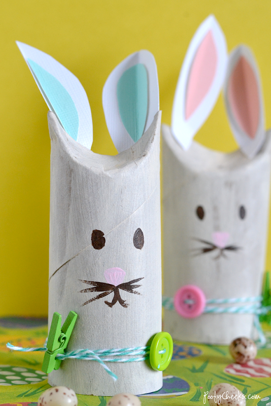 Toilet Paper Roll Bunnies - a cute adult or kid craft for Spring and Easter