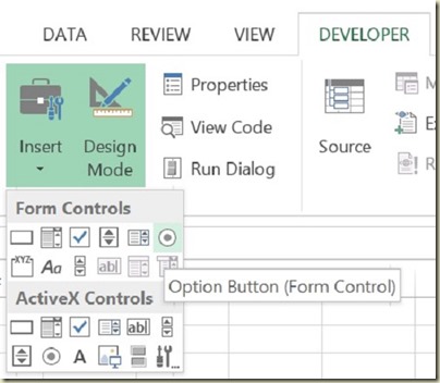 Form Controls in Excel - Option Button