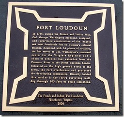 Fort Loudoun plaque near state marker at site of the fort