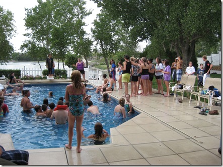 crowded swimming pool