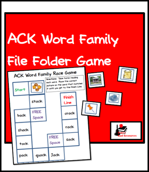 Centers are not one size fit all!  All instruction should be differentiated to meet the needs of students, including math and literacy centers.  Stop by Raki's Rad Resources for ideas and resources - ACK family file folder game