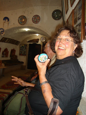 Day 6 : Cappadocia; Sonnie shows off her prize of hand made pottery!