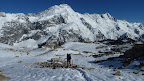 Mt. Sefton (Mitte) und Mt. Footstool (rechts), Abstieg; Mueller Hut Route, Tag 2.