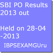 SBI PO Results 2013 out