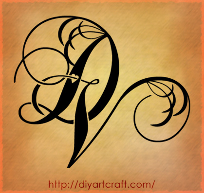 DV drawing fantasy Tattoo with fonts alphabet 2 by diyartcraftcom 