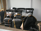 These chairs, all wrapped for a safe delivery, were destined for our photo shoot.