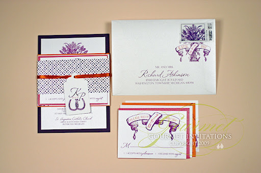 purple and orange wedding invitations purple fuschia and orange wedding 