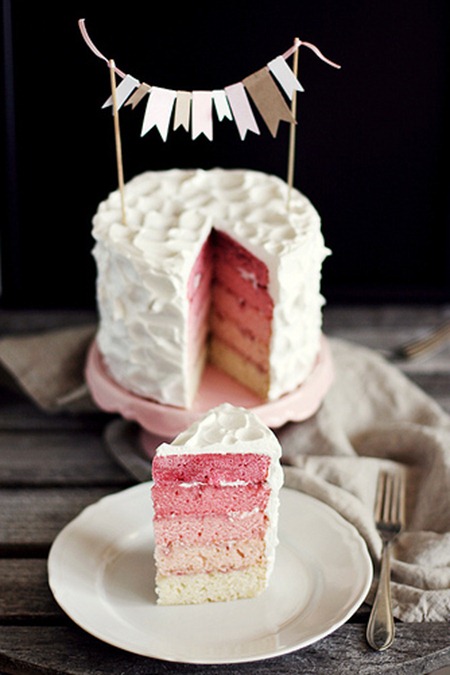 pink rainbow cake