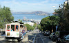 Easier on the cable car than the bike (that's Alcatraz Island in the distance)