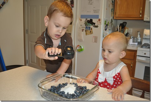 blueberry lemon dump cake, blueberry cake, kids in the kitchen, cooking with kids, blueberry lemon cake