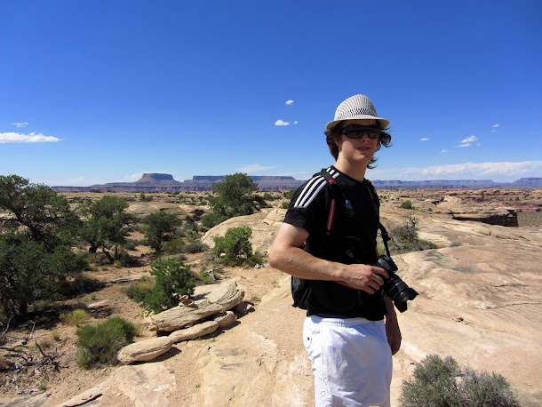 Sam on the slickrock.JPG
