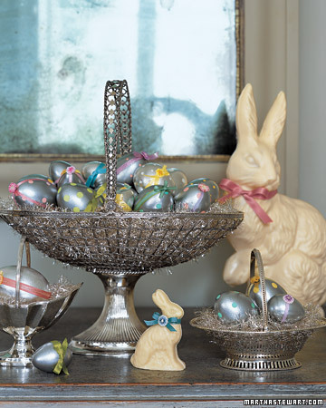 Add some shine to your Easter celebration with polished silver baskets. (marthastewart.com) Add some shine to your Easter celebration with polished silver baskets. (marthastewart.com)