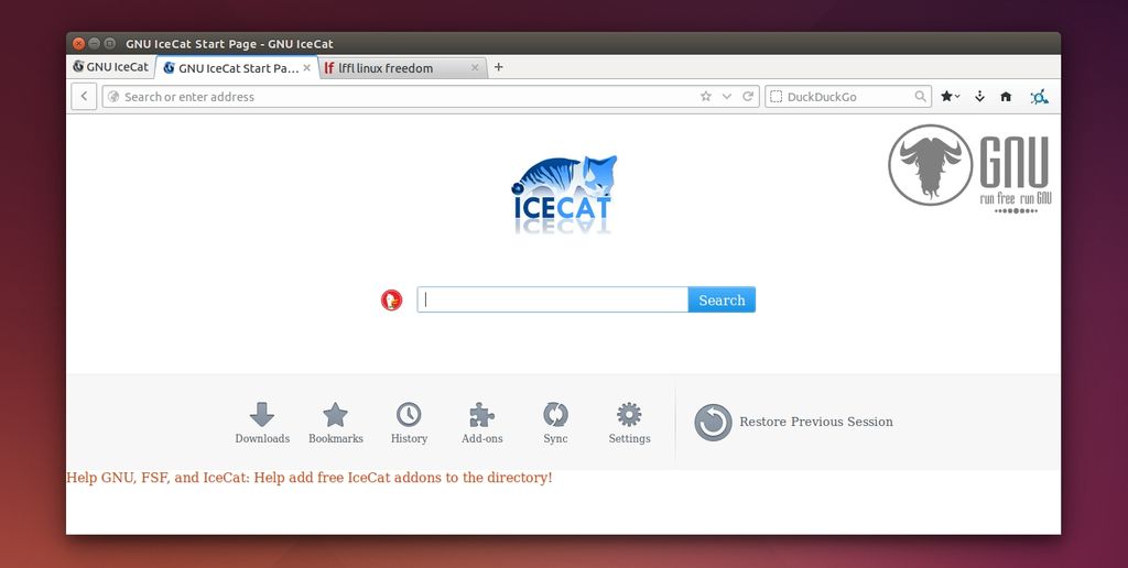 IceCat in Ubuntu Linux
